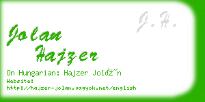 jolan hajzer business card